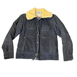 Vintage Wyoming Woolens Corduroy Sherpa Lined Jacket XS USA Ranch Western
